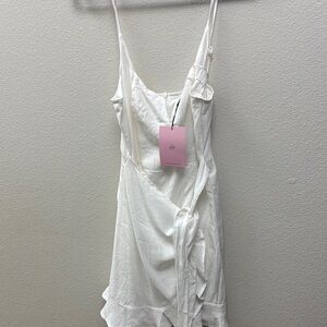 Hello Molly White Slip Mini Dress Spaghetti Strap